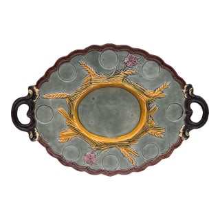 Large Austrian Majolica Eggs Platter Circa 1890 For Sale