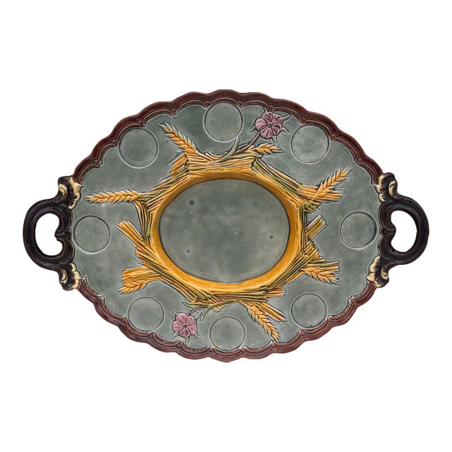 Large Austrian Majolica Eggs Platter Circa 1890 For Sale