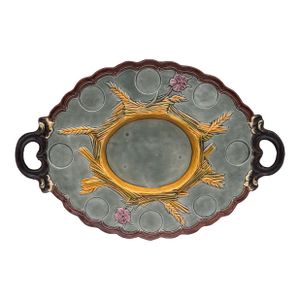 Large Austrian Majolica Eggs Platter Circa 1890