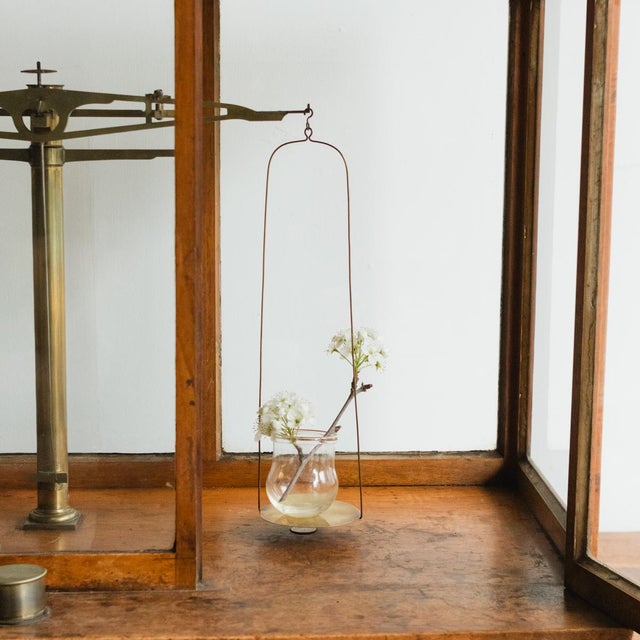 Antique French Pharmacy Scale in Original Glass Display Case | Burgundy, France For Sale - Image 4 of 8