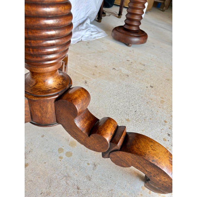 19th Century French Walnut Louis Philippe Pedestal Table For Sale - Image 10 of 12
