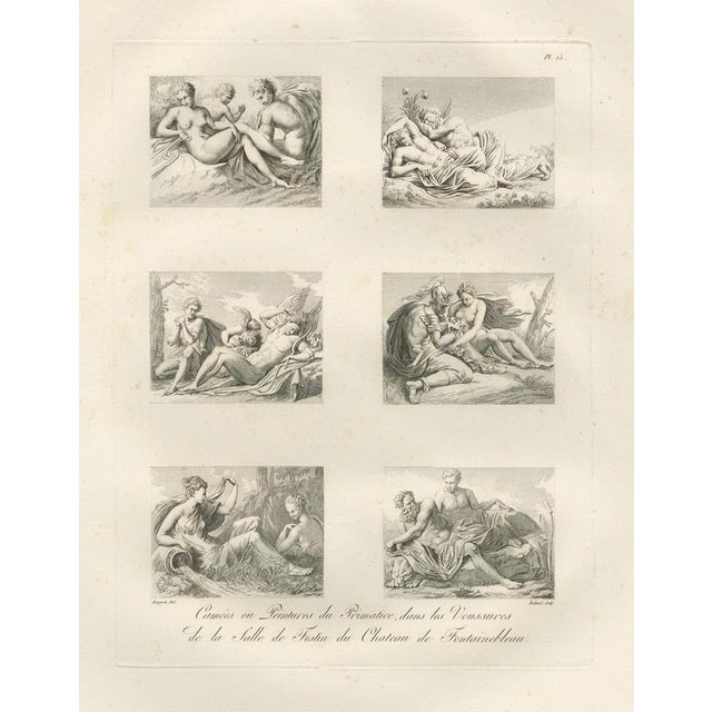 Hollywood Regency Louis-Pierre Baltard, Nude Primaticcio Fontainebleau Fresco, 1803, Engravings, Set of 2 For Sale - Image 3 of 11