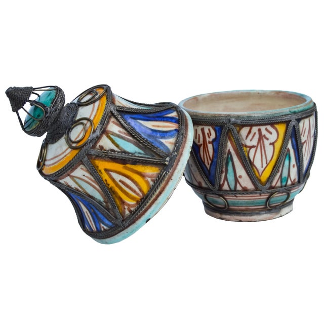 Moroccan Lidded Jar For Sale In New York - Image 6 of 7