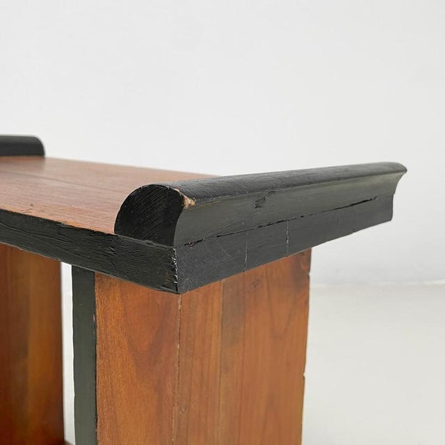 Italian Art Deco Wooden Coffee Table with Painted Black Rounded Profiles, 1940s For Sale - Image 11 of 18