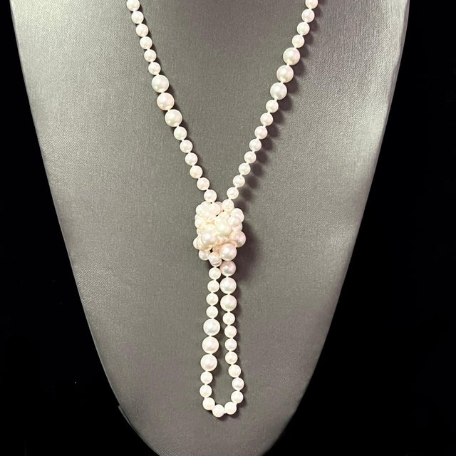 Traditional Akoya Pearls Necklace 14k Y Gold Ball Clasp Certified For Sale - Image 3 of 11