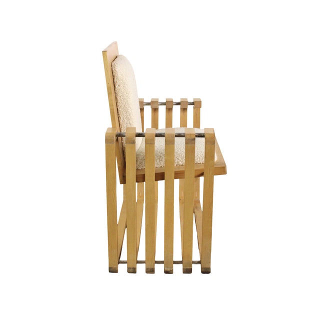 Vintage Postmodern Sculptural Studio Made Chair With Parallel Stacked Base For Sale - Image 12 of 12