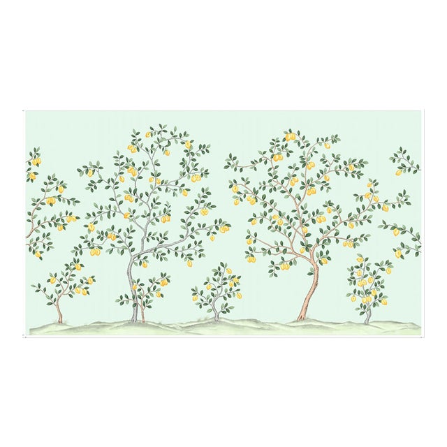 36" * H100"/Panel * 5ps, Baby Blue Lemon Tree Wallpaepr, Lemon Tree Wallpaper Muural, 5 Panels For Sale