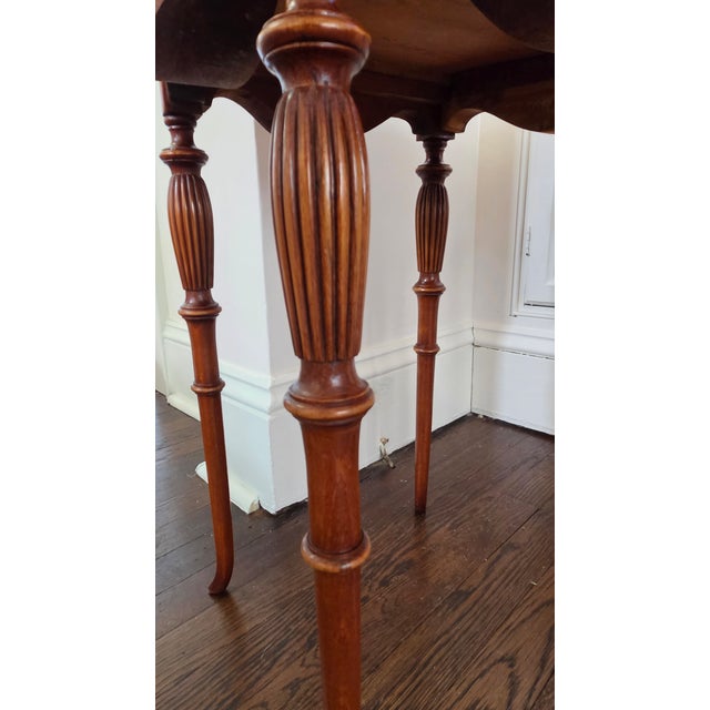 Vintage French-Style Floral Marquetry Nightstands With Turned Legs — A Pair For Sale - Image 10 of 18