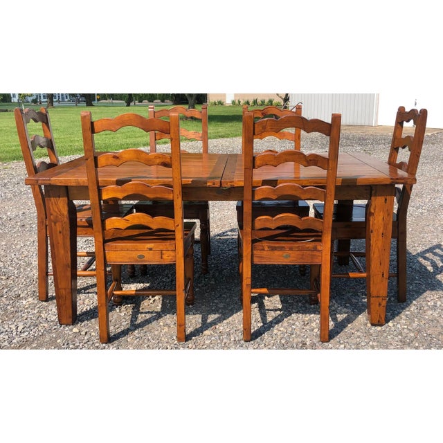 Irish Coast Collection Reclaimed Pine Farm Table and Chairs Set Chairish
