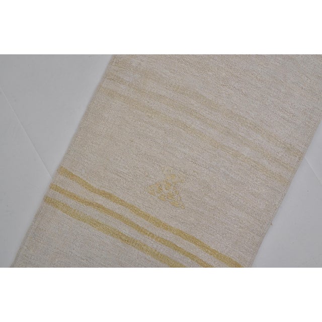 Textile 1950s Off White Anatolian Kilim Runner For Sale - Image 7 of 10