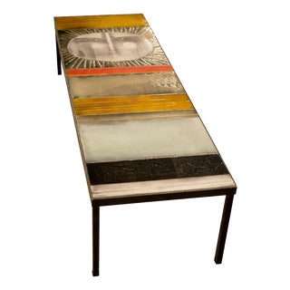 Sun Rectangular Coffee Table by Roger Capron, 1970 For Sale