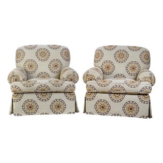 Pair Of Emanuel Cappello Skirted Club Chairs For Sale