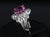 Late 20th Century Intense Pink Sapphire 0.41ct Diamond Platinum Ring Size 5.5 For Sale - Image 11 of 18