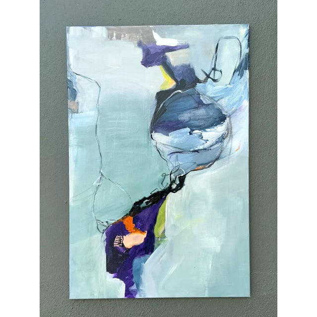 Vintage Abstract Expressionist Oil Painting on Canvas For Sale - Image 9 of 16