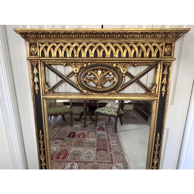 Vintage 1980s Neoclassical Beveled Mirror: Giltwood & Metal, Carved Urn & Swag For Sale - Image 9 of 18