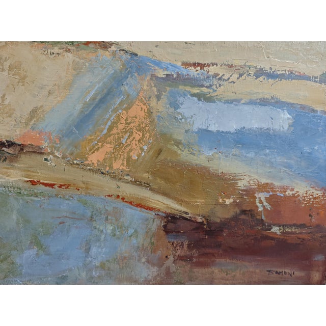 Blue Au-Delà Des Terres, Contemporary Abstract Landscape Oil Painting, Framed by Sophie Dumont For Sale - Image 8 of 9