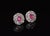 Top quality ruby and diamond domed disc earrings. These earrings feature a gorgeous elegant geometric design, centered...