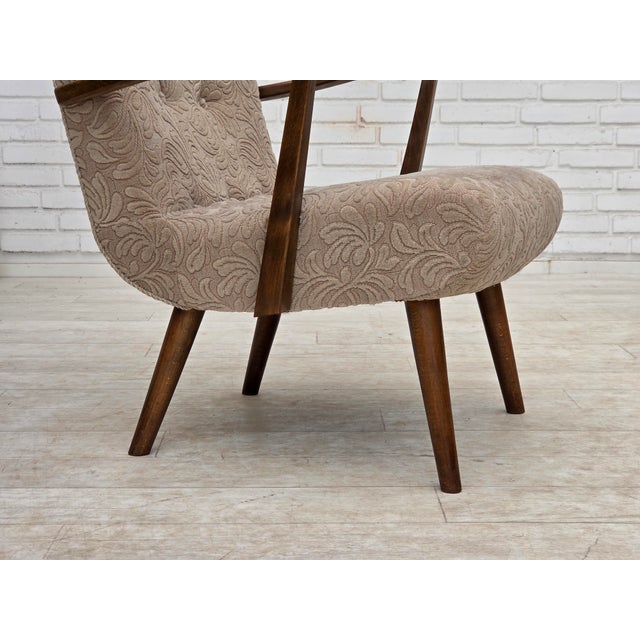 Danish Armchair in Furniture Wool and Beech Wood, 1960s For Sale - Image 11 of 18