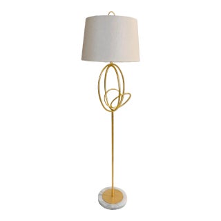 Modern Gold Sculptural Floor Lamp For Sale
