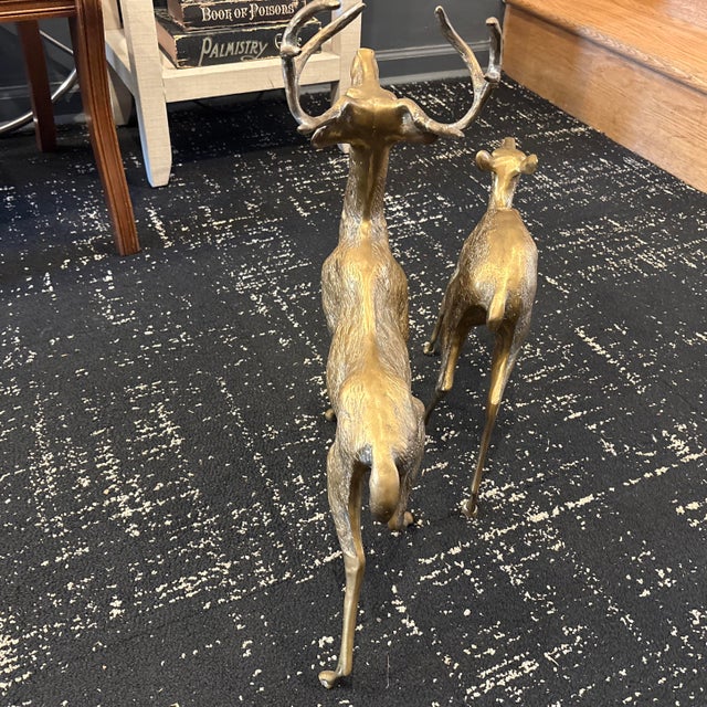 1950s Mid-Century Modern Brass Deer - a Pair For Sale In Washington DC - Image 6 of 12