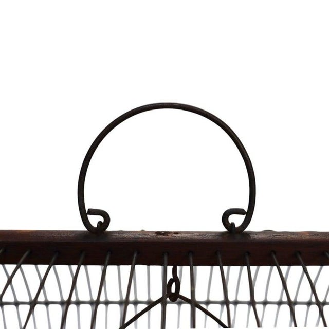 Brown Antique English Wire & Wood Finch Bird Cage 19thC For Sale - Image 8 of 8