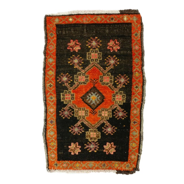 Vintage Mini Turkish Rug / Door Mat For Sale - Image 4 of 4
