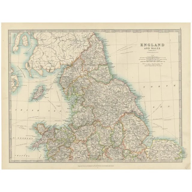 Antique Map of England and Wales, 1903 For Sale - Image 10 of 10