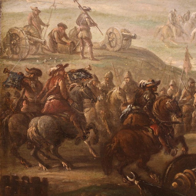 Italian Artist, Battle Between Christians and Ottomans, 1720, Oil on Canvas, Framed For Sale - Image 11 of 15