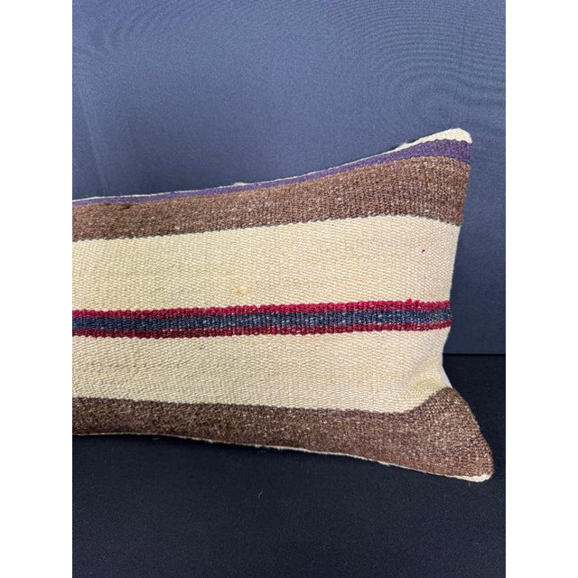 Turkish Hemp Pillow Cushion Natural Beige Brown Cushion Cover 12"x46" For Sale - Image 4 of 4