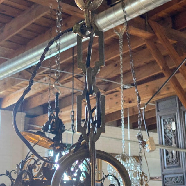 Large French Renaissance Revival Cast Bronze Six-Light Chandelier For Sale - Image 14 of 15