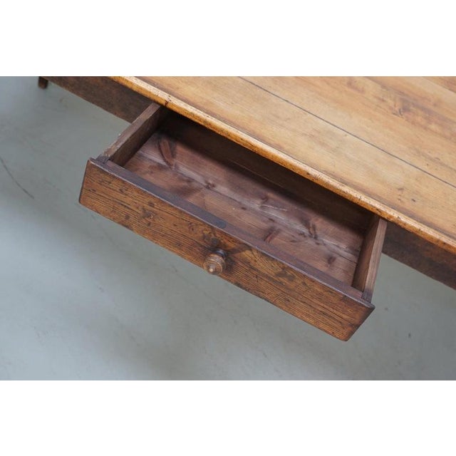 Early 20th Century French Rustic Oak Farmhouse Dining Table For Sale - Image 6 of 18