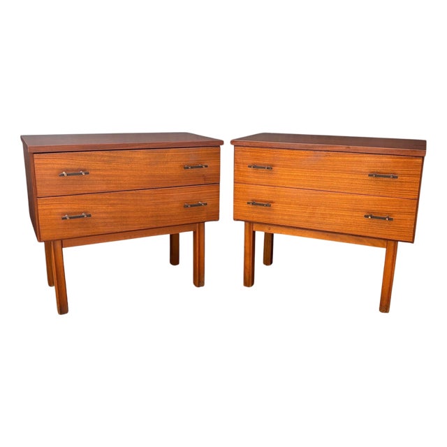 Pair of Scandinavian Mid-Century Modern Nightstands with Two Drawers, 1960s For Sale