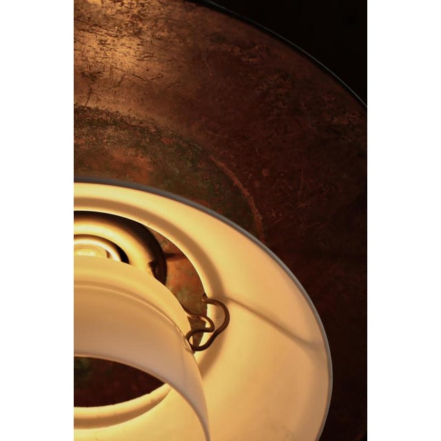 Metal Scandinavian Modern 4/4 Pendant Light in Copper and Glass by Poul Henningsen for Louis Poulsen, 1930s For Sale - Image 7 of 17