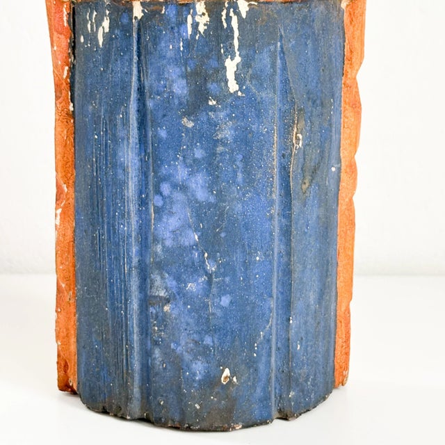 Wood Early 20th Century Wood Saint Figurine, Antique Wood Carved Saint Figurine For Sale - Image 7 of 12