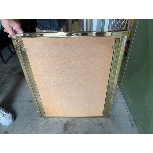 Vintage Italian Brass Mirror, 1970s For Sale - Image 10 of 13