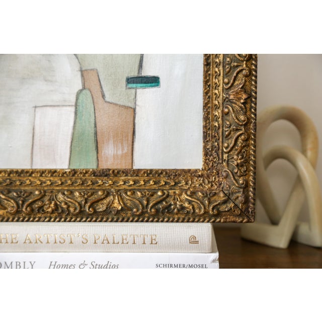 Original Framed Abstract Painting in Antique Gold Frame For Sale - Image 11 of 14