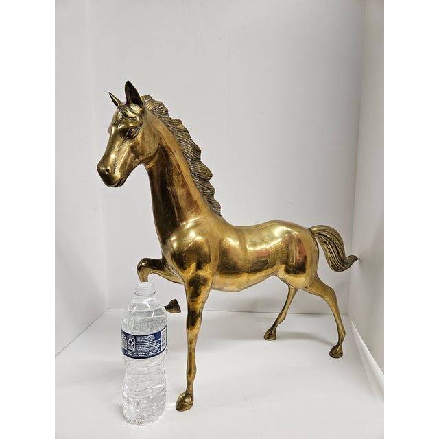 Vintage Large Brass Horse - Equestrian Figurine For Sale - Image 12 of 12