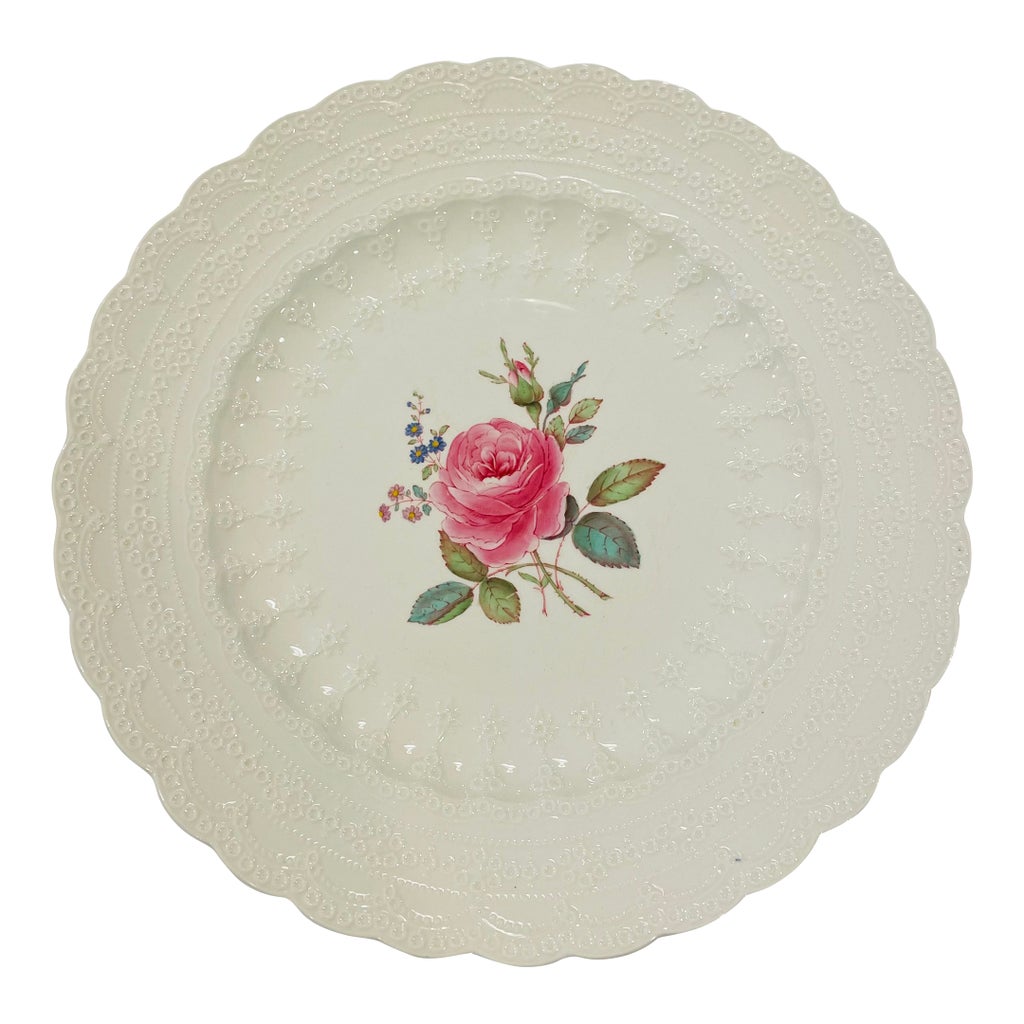 Spode Dinner Plate - Billingsley Rose - Old Red Backstamp 1926 