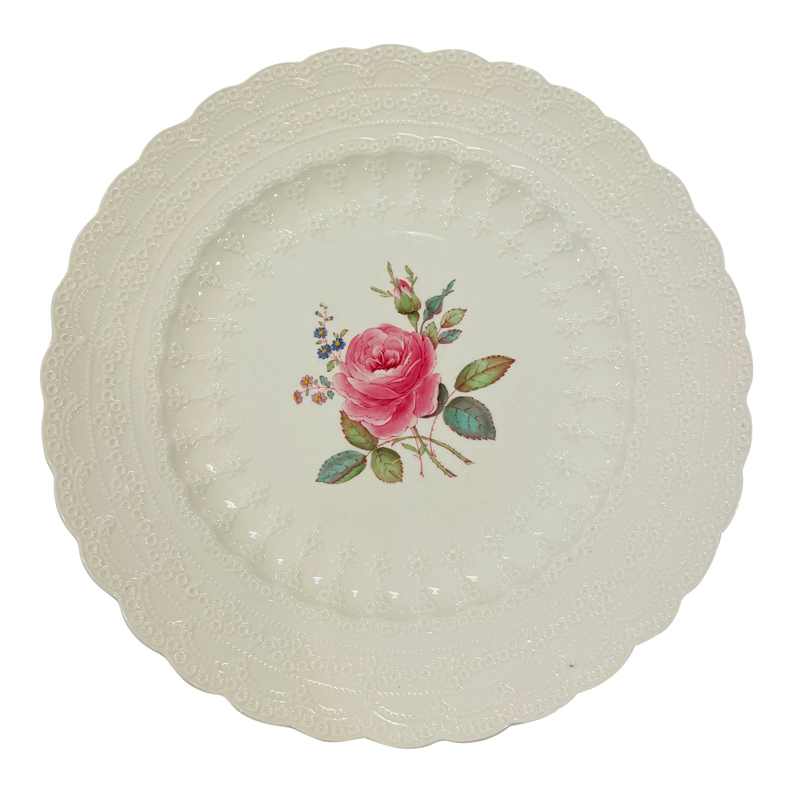Spode Dinner Plate - Billingsley Rose - Old Red Backstamp 1926