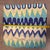 Handmade Blue Chevron Wavy Designer Pillow Cover 22 in Square Made in Usa Blue For Sale In Atlanta - Image 6 of 8