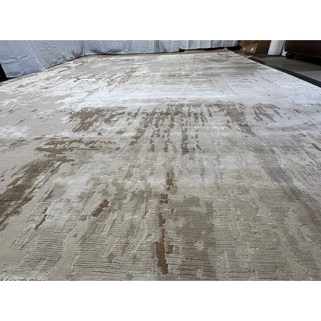 RH Restoration Hardware Riva Hand-Knotted Rug — 9' × 12' Dove/Wheat | Wool & Viscose Blend | Luminous Tonal Finish Staging...