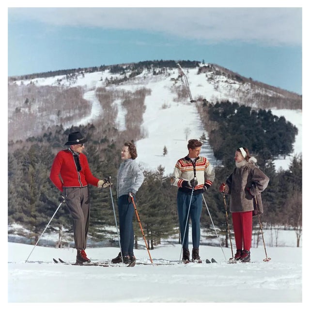 Slim Aarons, Skiing in New Hampshire, Estate Stamped Photographic Print, 1955 / 2020s For Sale