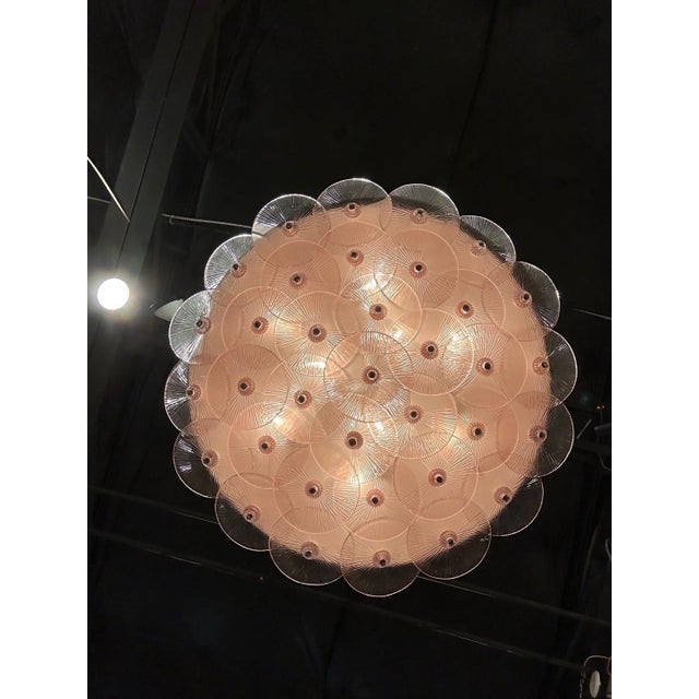 Murano Pink Disc Flush Mount For Sale In Dallas - Image 6 of 7