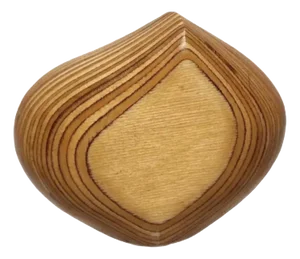 Vintage Dick Shanley Hand Turned Mid Century Modernist Organic-Form Birch Wooden Vase, Signed