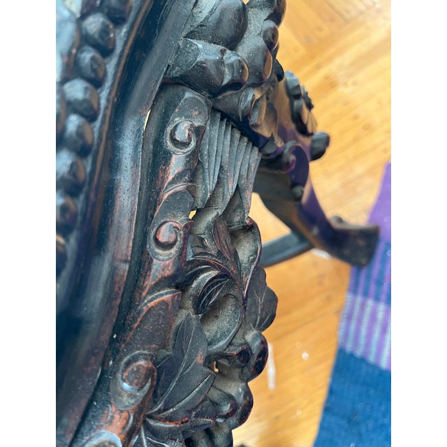 Wood Late 19th Century Chinese Rosewood Carved Plant Stand or Side Table For Sale - Image 7 of 12