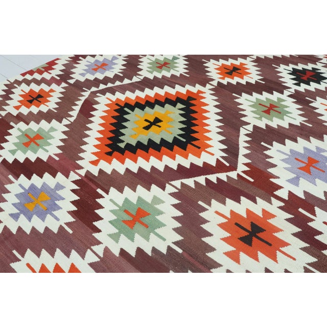 Vintage Turkish Kilim Rug-6′9″ × 9′5″ For Sale - Image 11 of 13