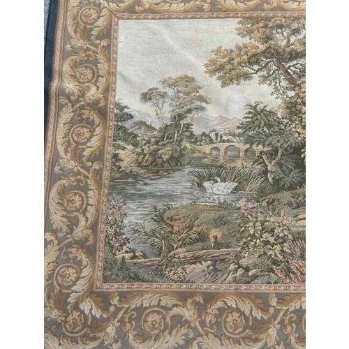 Vintage French Jacquard Tapestry with Fountain Motif, 1980s For Sale - Image 6 of 18