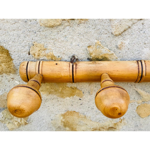 Mid-Century Faux Bamboo Wall Mount Coat Rack, 1950s For Sale - Image 15 of 18