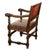 Antique Italian Baroque Leather & Barley Twist Carved Mahogany Arm Chair 1820 For Sale - Image 9 of 14