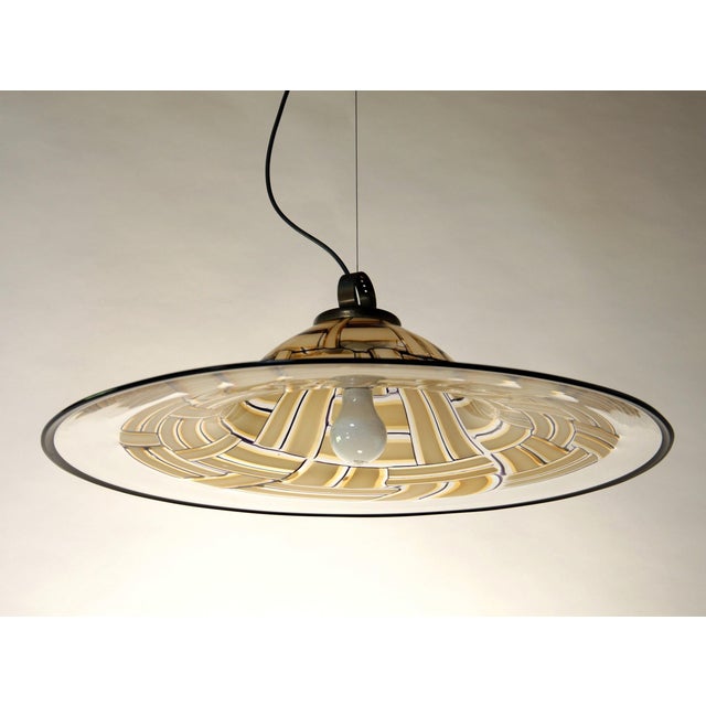 Large Amber Murano Incalmo Glass Ceiling Lamp from Barovier & Toso For Sale - Image 3 of 18